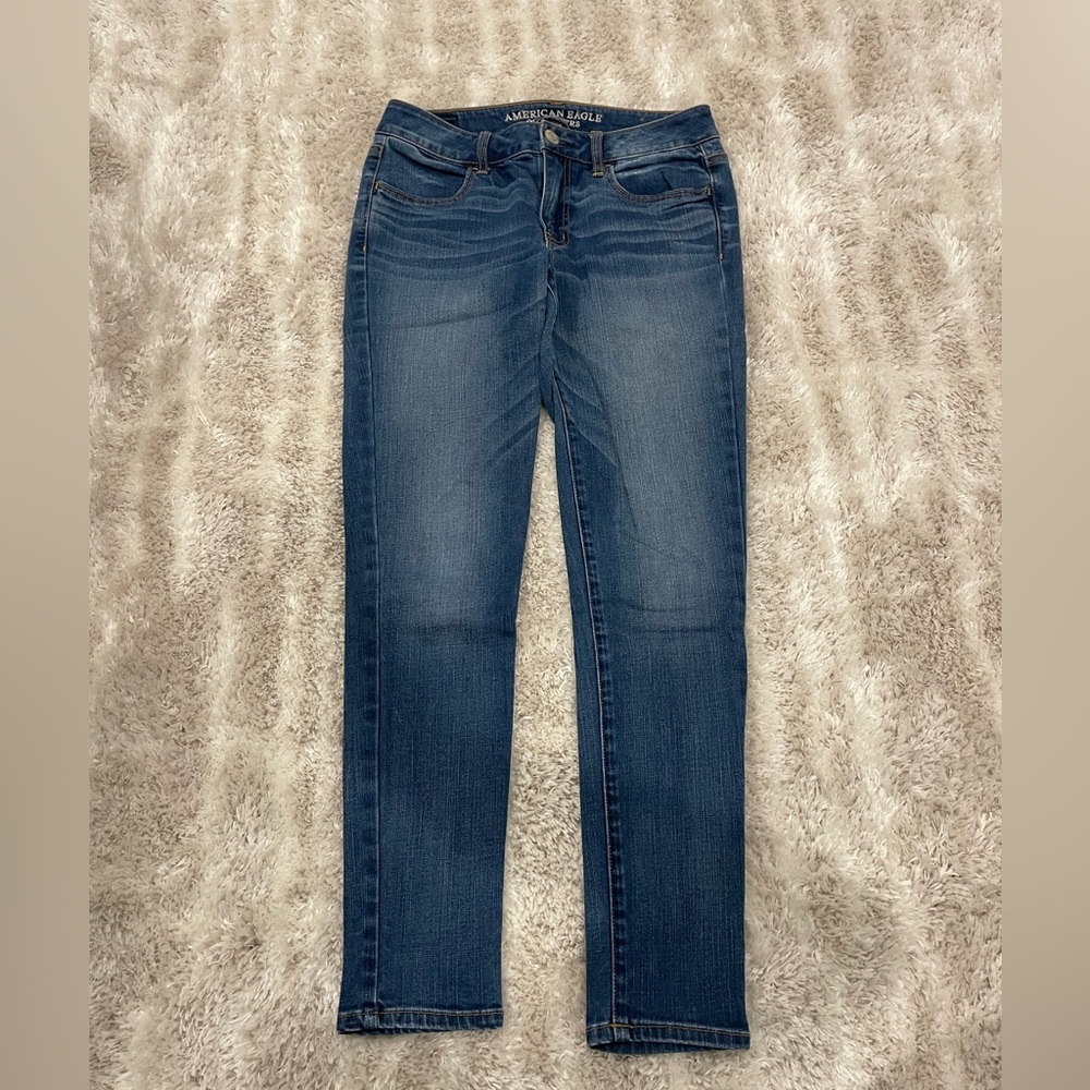 American Eagle Outfitters Women's Dark Blue Skinny Jeans